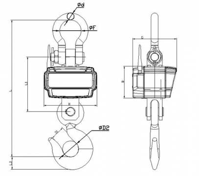 Obrázek k výrobku 2452 - Závěsná jeřábová váha OCS-XZ-JJE-3T do 3000kg